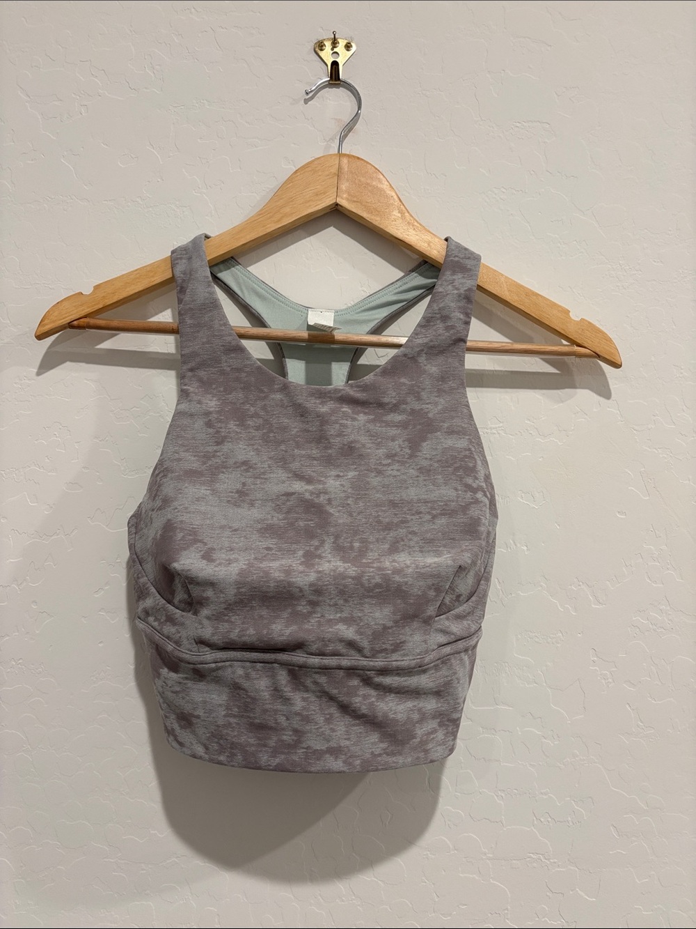 lululemon athletica Gray Tie-Dye High Neck Crop Tank